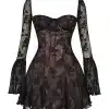 Black Lace Corset Dress