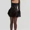 Black Lace Corset Dress